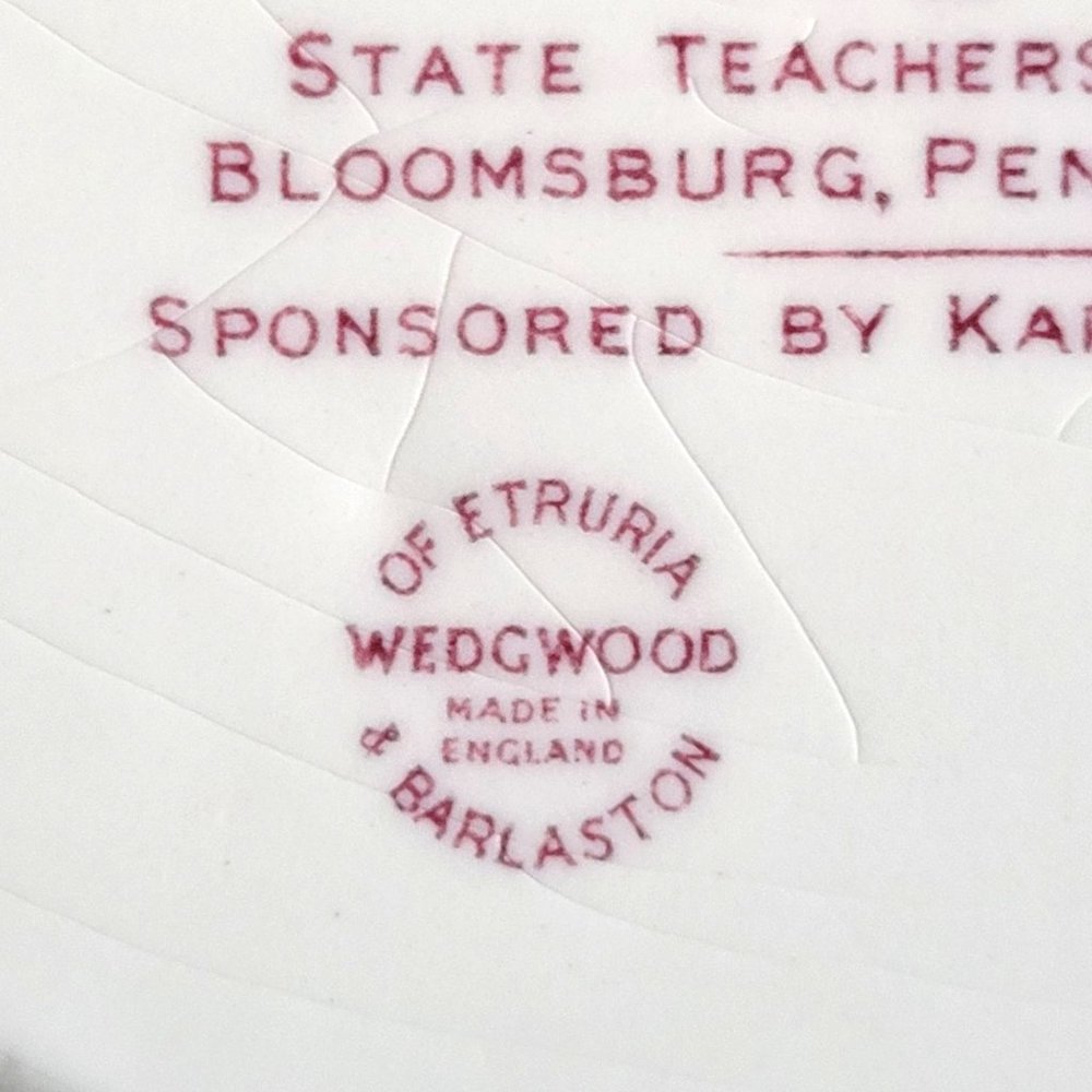 Vtg Wedgwood State Teachers College Bloomsburg PA Mulberry Plate, Kappa Delta Pi - Picture 6 of 7